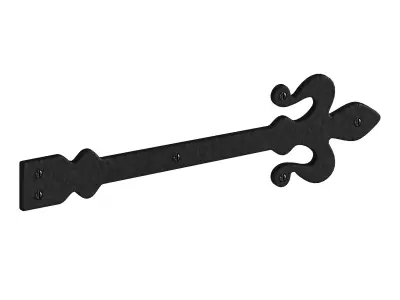 Wrought Iron Dummy Door Hinge Fleur De Lis 16 Hinges 3D model