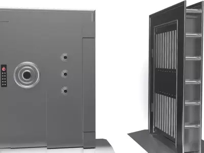 Vault Room Iron Door Low-poly 3D model