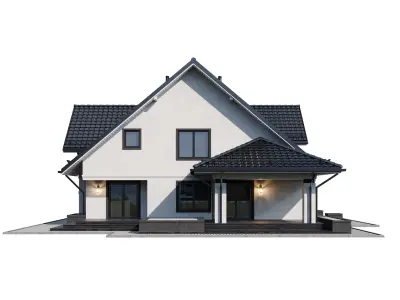 Privat house 4 with Blender file 3D model