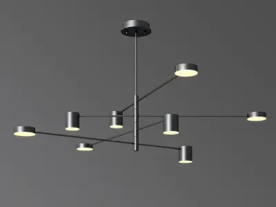 Sunshine Minimalist led ceiling chandelier Lampatron 3D model