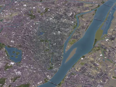 Nanjing - 3D City Model Low-poly 3D model