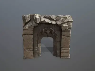 old gate Low-poly 3D model 6