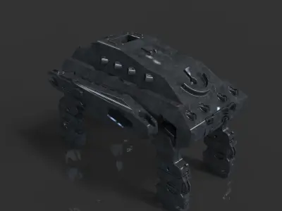 Space transporter scifi postapo vihicle alien  3D model