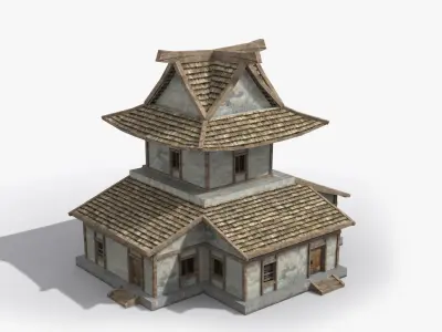 Ancient house x12 Low-poly 3D model