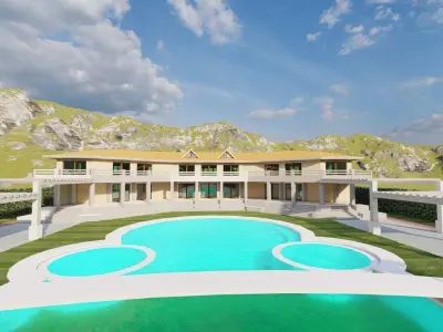 Casa Scene-villa-modern house 3D model 68