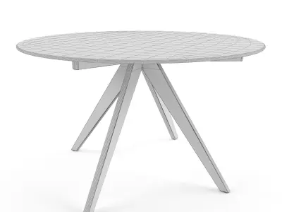 120cm Anders Round Glass-Top Dining Table Low-poly 3D model