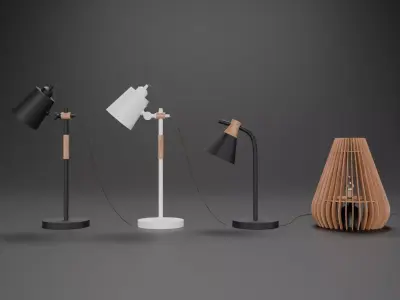 Scandinavian Desk Lamp Pack  3D model