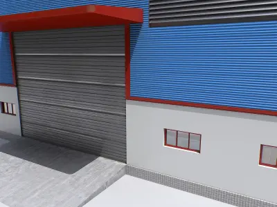Modular industrial storage Low-poly 3D model