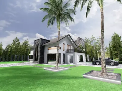 Modern House cottage 3D model purchase