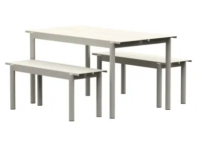 MUUTO Linear Steel Garden Set Low-poly 3D model