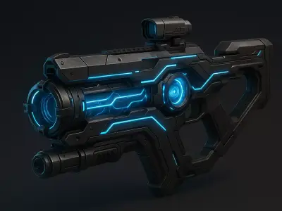 Ion Veil Plasma Rifle Low-poly 3D model