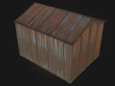 Rustic Metal Shack  Weathered Shelter of Rural Industry 3D model