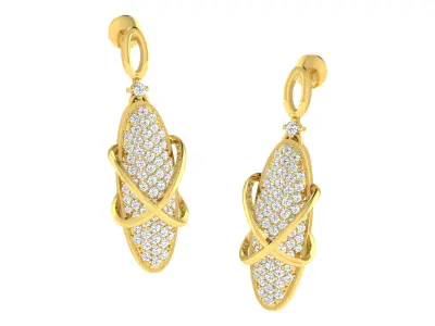 Pendant Earring Set 3dm STL OBJ FBX Render Details 3D print model order