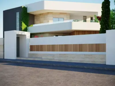 3D Model Modern Two-Story House  Low-poly 3D model