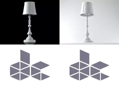 Paper floor lamp 3D model