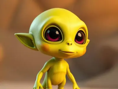Adorable Alien 3D Character  Low-poly 3D model