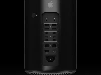 Apple Mac Pro workstation Low-poly 3D model