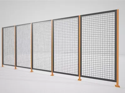 Wire fence  002  3D Model 3D model