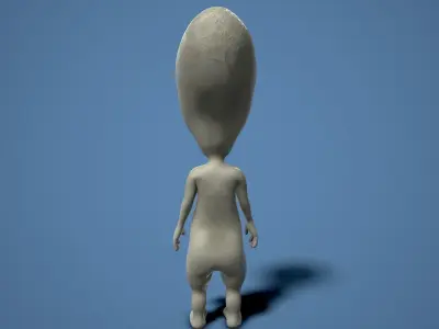 cartoon alien Low-poly 3D model