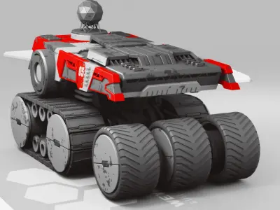 sci-fi planet explorer vehicle 3D model