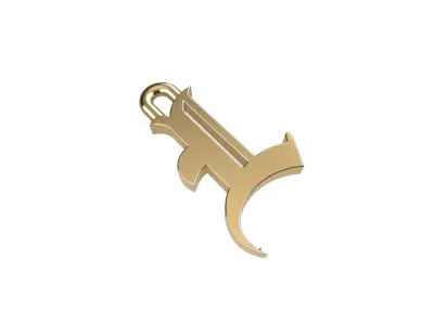 Gothic Letter L Pedant 3D print model