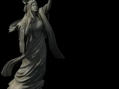 Stone sculpture - fairy flying sculpture 3D model