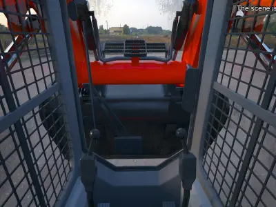  Skid Steer Loader Red Rigged for Maya 