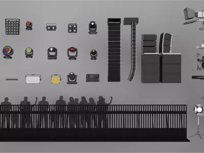 Stage lighting and sound design 3D model