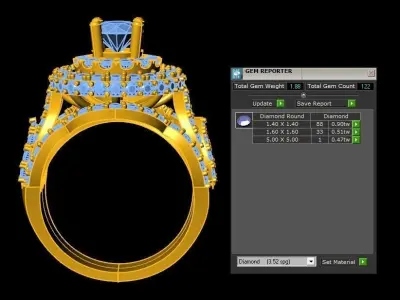 Women ring 2020 new design cad file light gold R46 3D model
