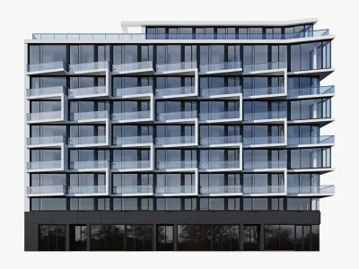 Modern residential building 3 3D model