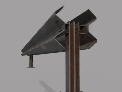 Road Barrier Low-poly 3D model