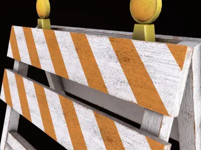 Construction Barrier - PBR Game Ready Low-poly 3D model