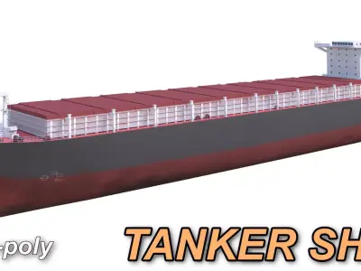 Tanker Cargo ship Low-poly AP 3D model