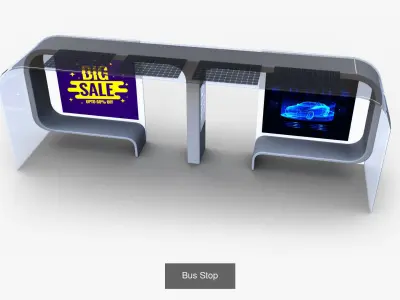 Bus Stops 3D Model Pack