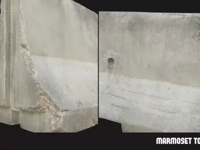 Concrete Barrier - Game Asset Ready for UE5 Free low-poly 3D model