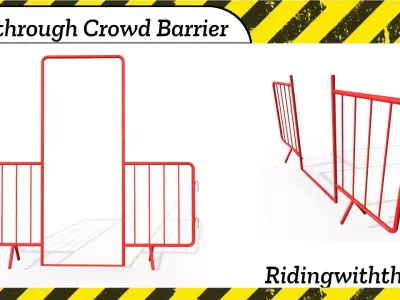 Walkthrough Crowd Barrier Low-poly 3D model