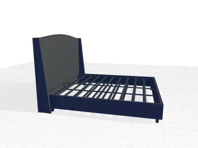 Ambrosine Upholstered Low Profile Standard Bed 3D model