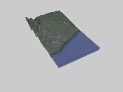 Tyneside City Low-poly 3D model