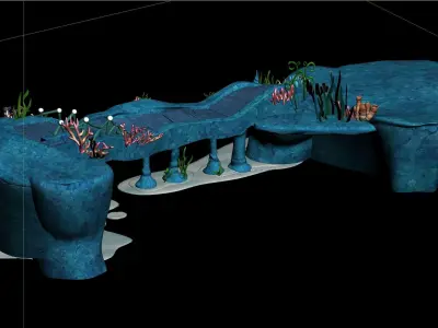 coral reef  bridge  3D model