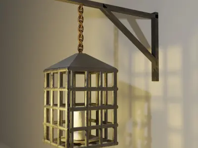 Medieval lantern 3D model purchase