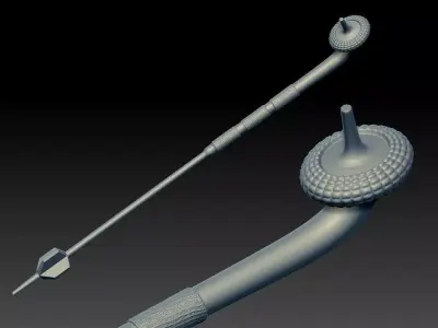 Fett Graffi Stick Full Size and One12 scale STL files 3D print model