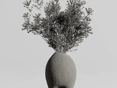 plants bouquet vase 49 3D model