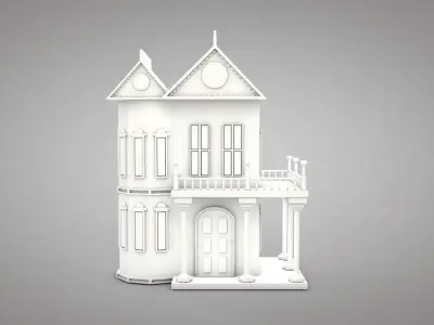 Mansion victorian house Low-poly 3D model