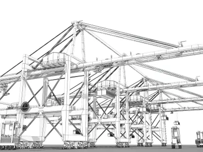 Harbour Gantry Crane 3D model