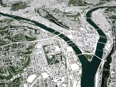Cityscape Pittsburgh Pennsylvania USA  3D model