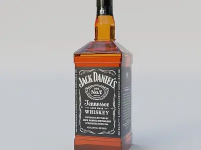 Jack Daniels Bottle Free low-poly 3D model