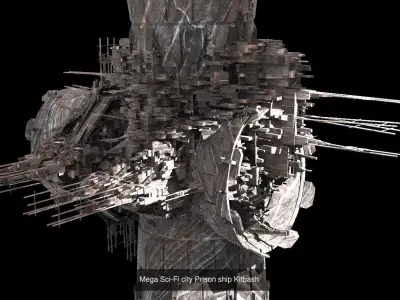 Prison Colony Space Ships 3D Model Pack
