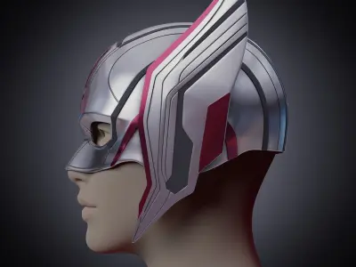 Low poly Mighty Thor helmet- love and thunder Low-poly 3D model