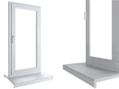 Plastic window - white 3D model