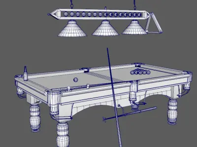 Stylish billiards table Low-poly 3D model